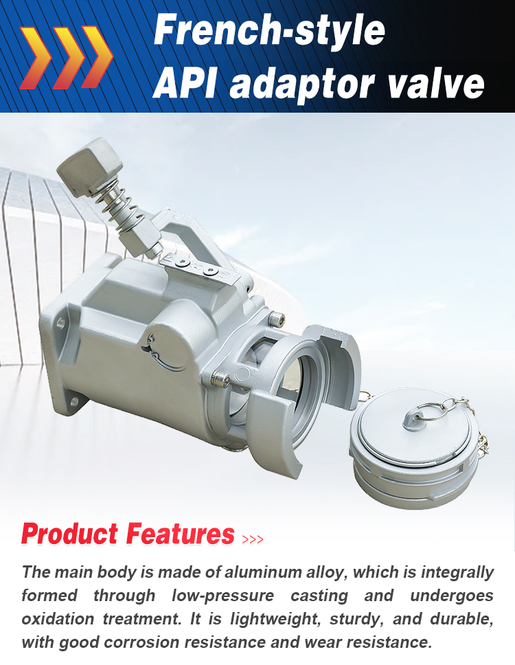 Oil Tanker Discharge Valve API 3 Inch Adaptor for -20 to 70 Degree Celsius Media Temperature and 0.6 Mpa Pressure