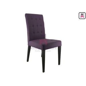 China Purple Upholstered Leather Metal Kitchen Chairs With Square Pattern Stitching on sale