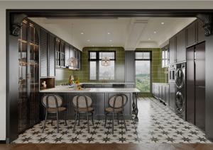 China Hotel Kitchens High End Hot Sales Luxury Kitchen Cabinet Environmental Friendly factory