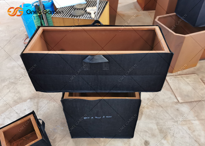 Laser Cut Large Square Corten Steel Rustic Outdoor Metal Garden Planters