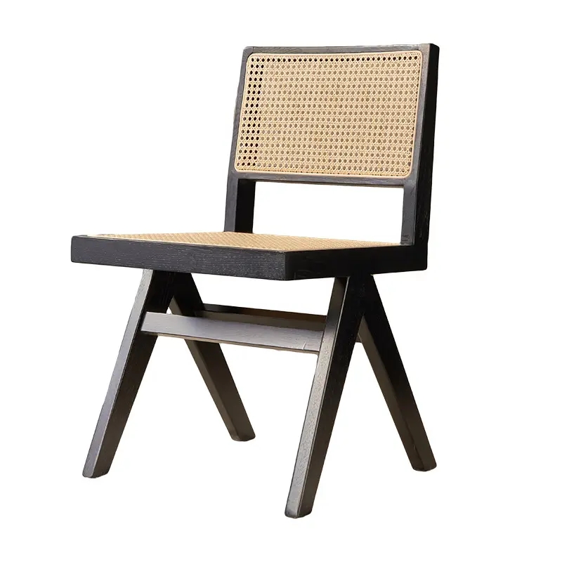Customizable Rattan And Wood Armchair OEM Wooden Dining Room Chairs