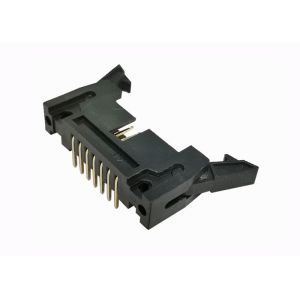 China 2.54mm Right Angle Pin Header 14 Pin Shrouded Connector Trough Hole 500V on sale