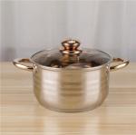 Golden Coating Individual Casserole Cooking Soup Pot 24cm