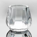 3 Inch Clear Faceted Round Glass Votive Candle Holders Machine Pressed