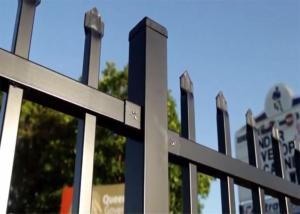China 2.4mx2.4m Stain black Interpon Powder Australia Black Heavty Duty Welded Security garrison steel picket fencing/Garrison factory