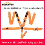 EDDYSTAR Nylon Drift Car Racing Seat Belt Orange Color 5 Point Seat Belt