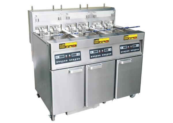 84 Liters Commercial Electric Deep Fryer 3 Oil Tank Built - in Oil Filtration