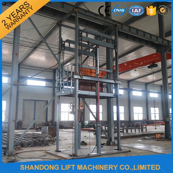 Guide Rail Chain Hydraulic Elevator Lift , 4 Post Material Lifting Equipment 4