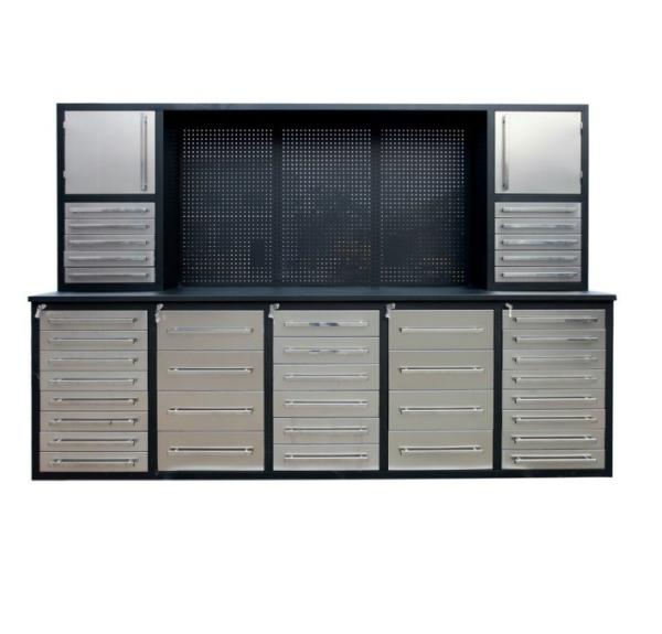 Powder Coat Steel Finish Heavy Duty Stainless Steel Workbench Garage Cabinets