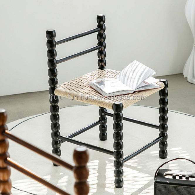 Traditional Woven Rope Seat and Solid Wood Dining Chair for Your Restaurant Business Needs