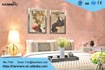 Leaf Pattern Removable Reusable Wallpaper , Contemporary Living Room Wallpaper