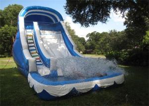 China Cool Inflatable Adult Water Slide / Blue Backyard Inflatable Wet Slide factory