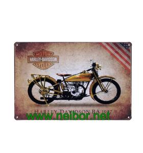 China Motorcycle&amp;Car themed metal tin sign tin poster wall plaque for home &amp; bar decoration factory