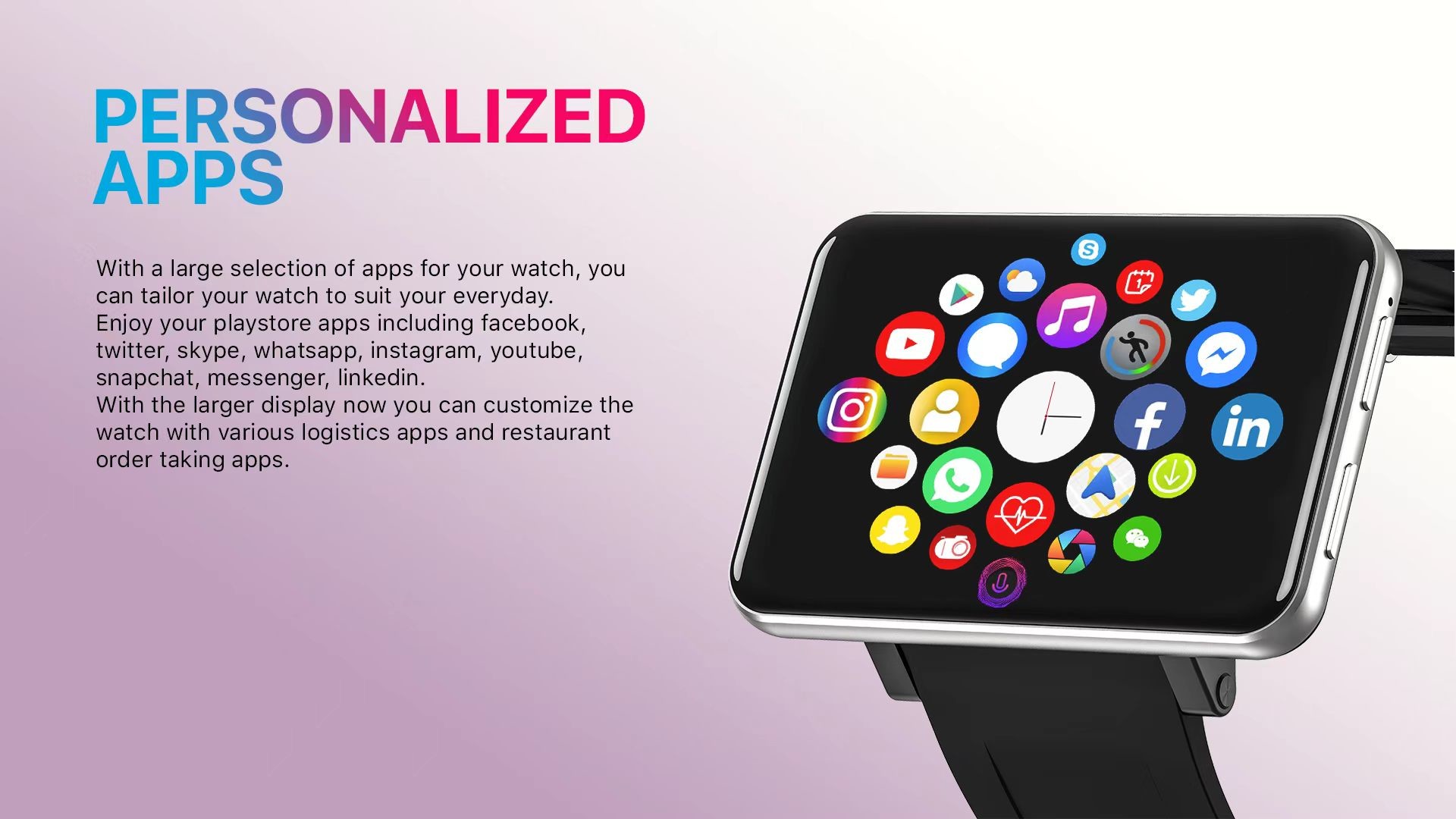 DM100 Smartwatch Android 7.1 5G 4G Smart Watch 2.86 Inch Screen 500 MP Camera 2880mAh