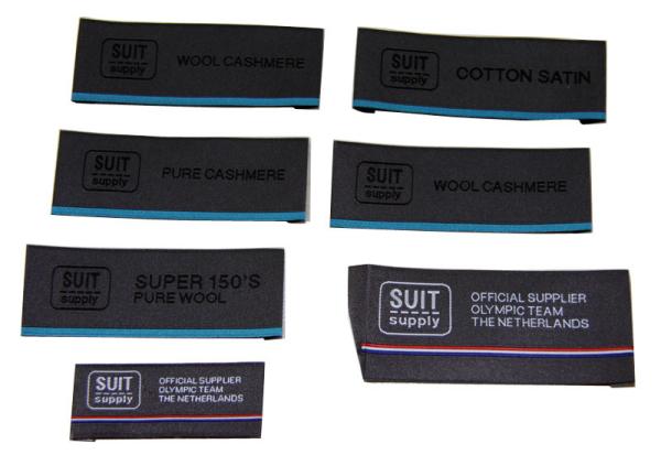 Eco-friendly Clothing Woven Labels Hang Tag 50D yarn Clarify woven for Sports