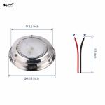 Marine Dome LED Cabin Light Waterproof White Stainless Steel Surface Mount 12V 6