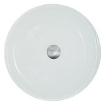 High Glossy White Round Tempered Glass Sink Bathroom Countertop Sink