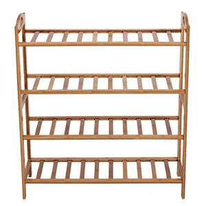 China Natural Bamboo Shoe Shelf 4 Tier , Bamboo Shoe Organizer For Small Space factory