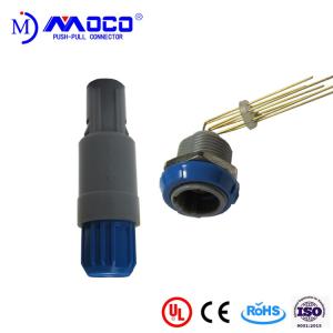 China Beauty Therapy Systems Plastic Push Pull Connectors With Blue Nut M14 2-14 Pin factory