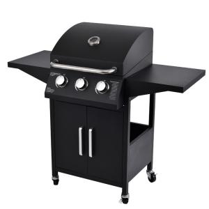 China Indoor and Outdoor Multi-Stage Regulation 3 Burner Black Commercial Gas Bbq Grill Machine factory