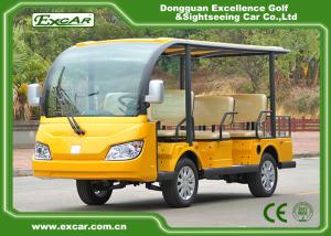 China Yellow 72V 7.5KM 8 Seater Electric Sightseeing Car With Storage Basket factory