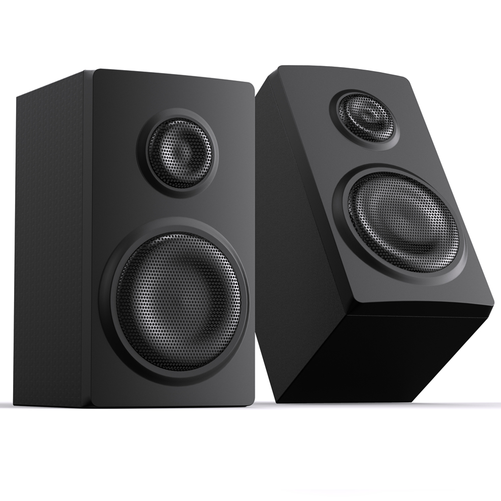 AC Powered Bookshelf Speaker Dual Audio Input Wired Home Bluetooth Speaker for Active Mini