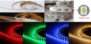 China 84 led/m DC24V 4 Chips in 1 LED SMD 5050 RGBWW Flexible Led Strip Lighting factory
