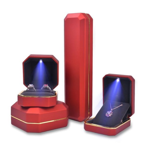 Customized Printing Small LED Jewelry Box Jewellery Ring Necklace Earings Gift Box