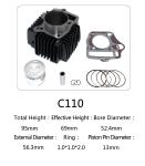 Original Motorcycle Cylinder Kit C110 For Dayang Motor , Motorcycle Engine Parts