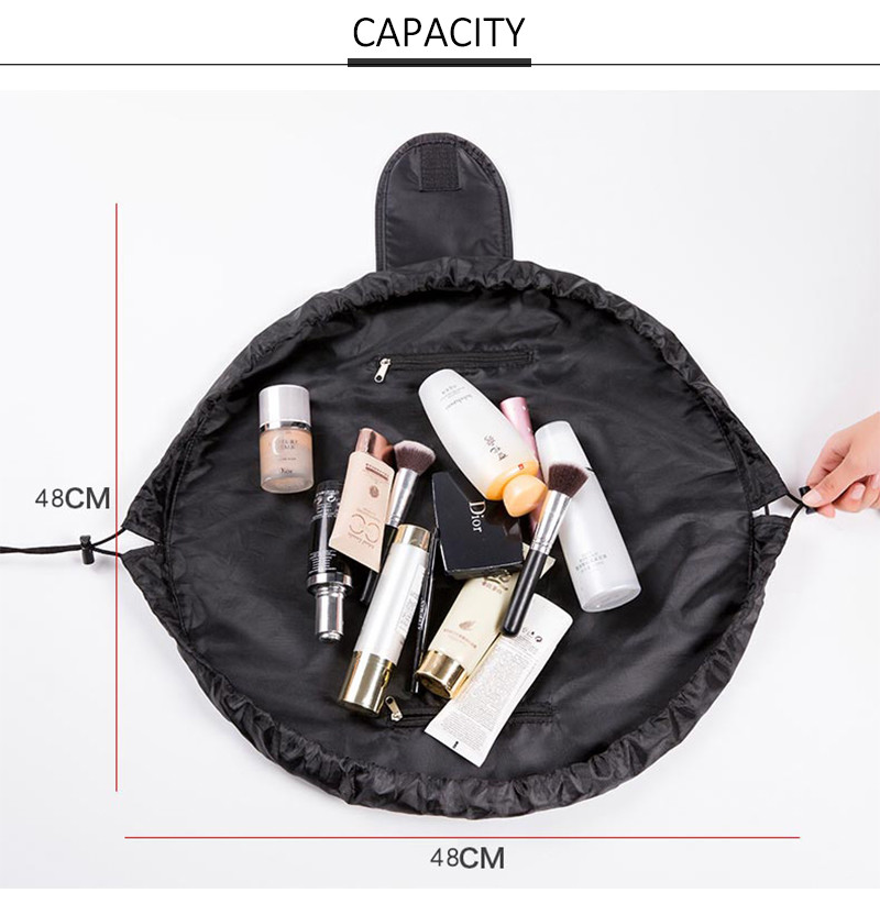 Lazy Portable Polyester Drawstring Cosmetic Bag