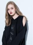 Clothing Fashion Women Cold Shoulder Hoodie Dress