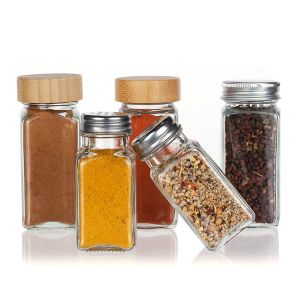 4oz 6oz 9oz Small Glass Spice Jars Bottles W/Dual Sifter Cap Perfect for Storing