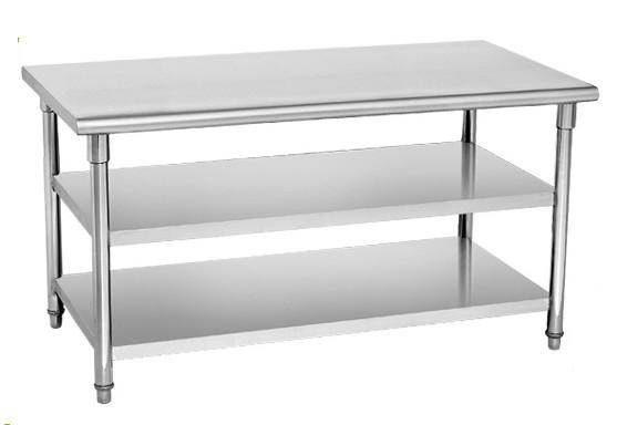 SS304 Anti Rust Heavy Duty Catering Work Table With Sold Shelf , Metal Rack