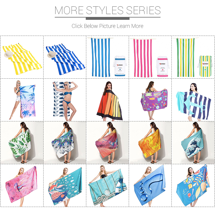 Bath Sublimated Beach Towels Shrink Resistant Portable Overlock Durable