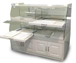 Wooden Material Food Store Shelving Bread Display Cabinet Easy Assemble