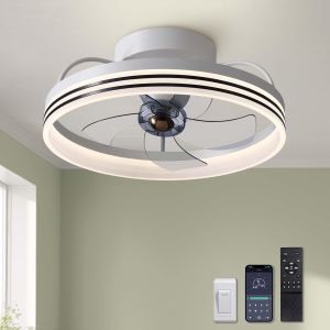 Wholesale 20 Inch 5 Blades 6 Wind Speeds Smart Low Profile Ceiling Fan Lights