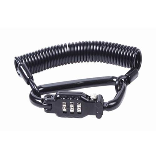 Elastic Spiral High Security Cable Lock Motorcycle Helmet Lanyard Combination