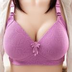 Big Cup Plus Size Wirefree Bra Knitted Gather Ladies Bra And Brief Sets