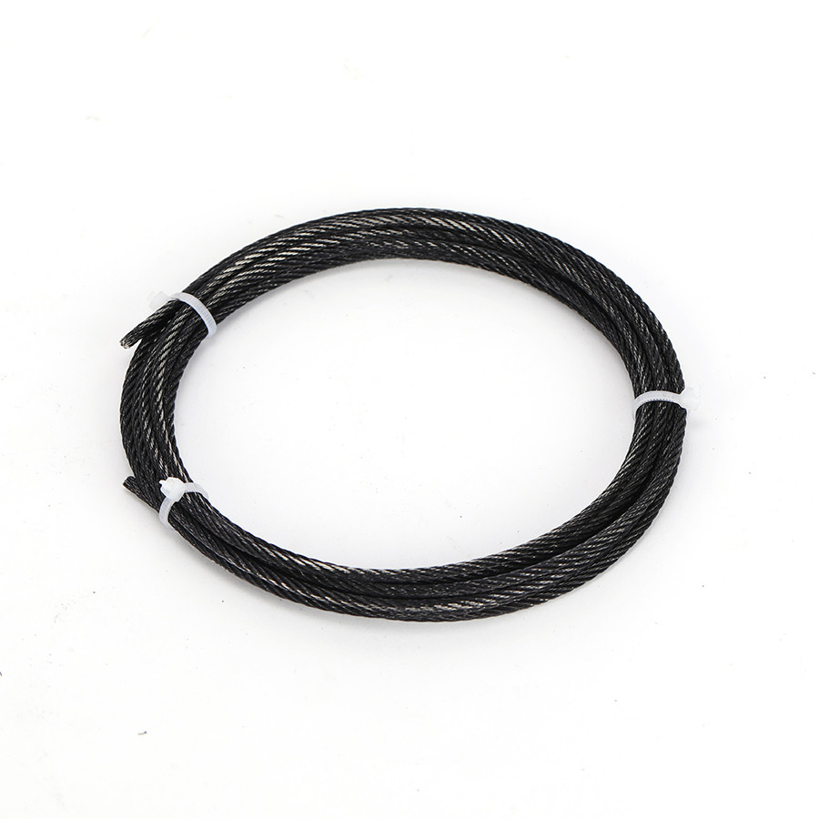 Flexible 316 304 Stainless Steel Wire Rope Black Covered Wire Rope For Humid Acid And Alkali Environments