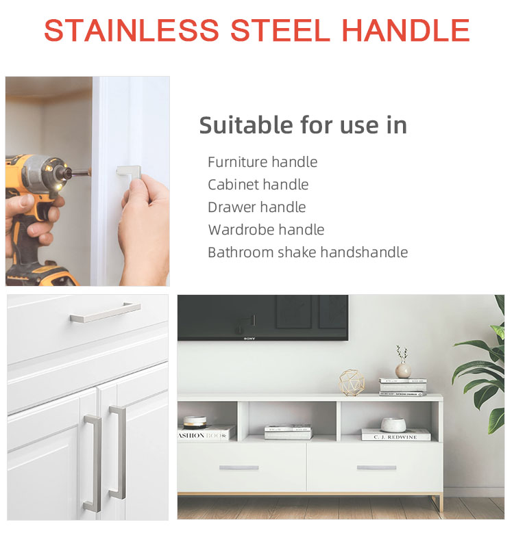 Stainless Steel Heavy Duty Cabinet Pull Door Handle in French Style for Cabinet Doors
