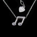 Cubic Zircon New Jewellery Design Shining Jewelry Notes Shape Evening Necklace