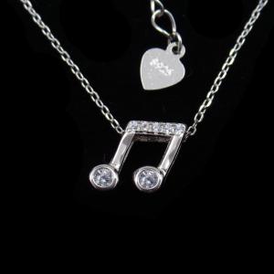 China Cubic Zircon New Jewellery Design Shining Jewelry Notes Shape Evening Necklace factory