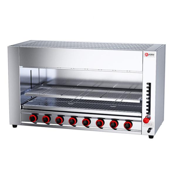 Stainless Steel Counter Top Gas Salamander Machine with 890*320*380mm Internal