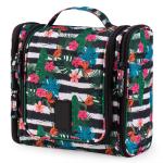 Hawaiian Flower 17 Compartments Non Slip Zipper Hanging Toiletry Bag