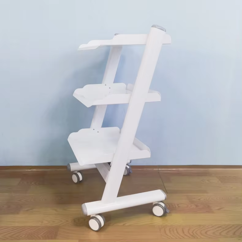 3-layer Economical and Convenient Salon Trolley Durable Dental Mobile Cart Hospital Dental Metal Tool Cart with Four Wheels