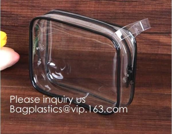 5 Pack Clear PVC Zippered Toiletry Carry Pouch Portable Cosmetic Makeup Bag for