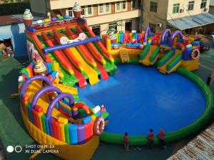China Commercial Inflatable Bouncer Inflatable Moon Bounce House Water Slide Combo for Sale Bag Custom Party Set Castle Birt factory