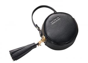 China Small Round Pu Leather Bag Fashion Hand Take Change Card Package With Tassel factory