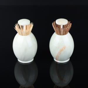 China H10cm Marbling Color Automatic Egg Plastic Toothpick Holder Case factory