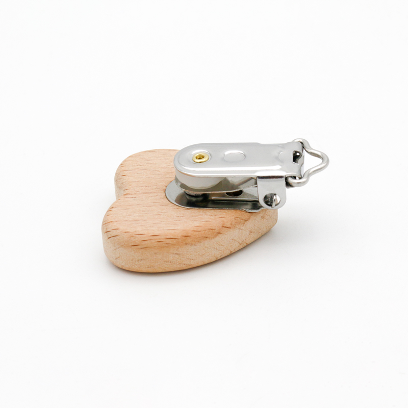 wooden Round Shaped baby pacifier clips